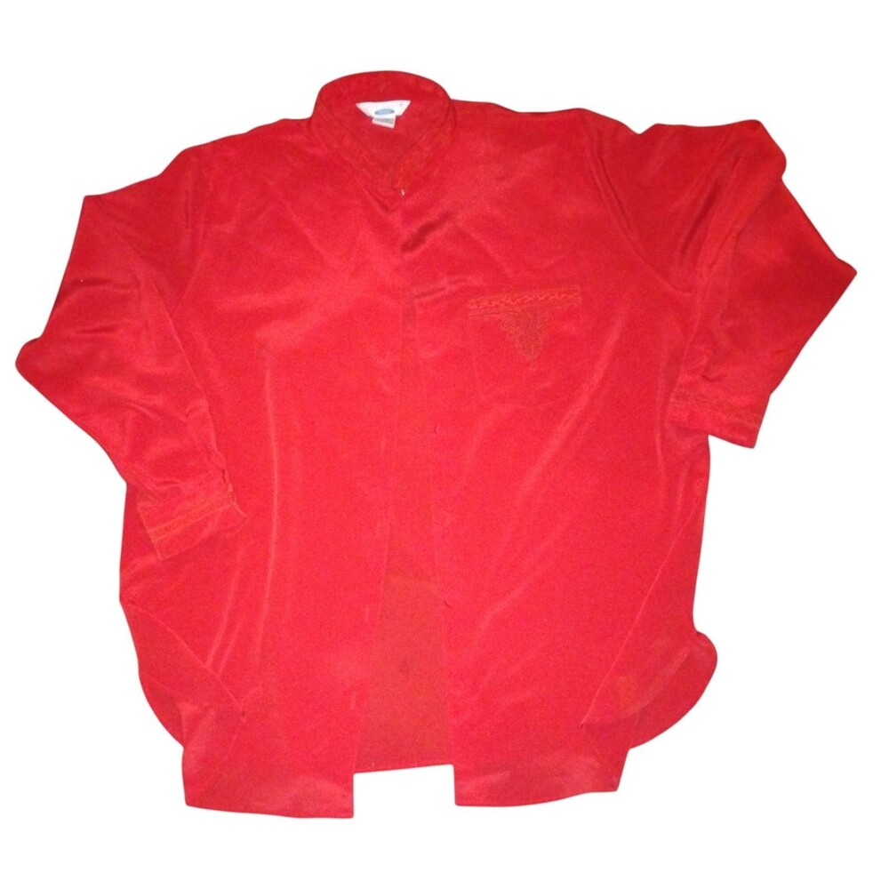 Vintage Ship 'n Shore women's blouse in a solid, vibrant red  Size 20W